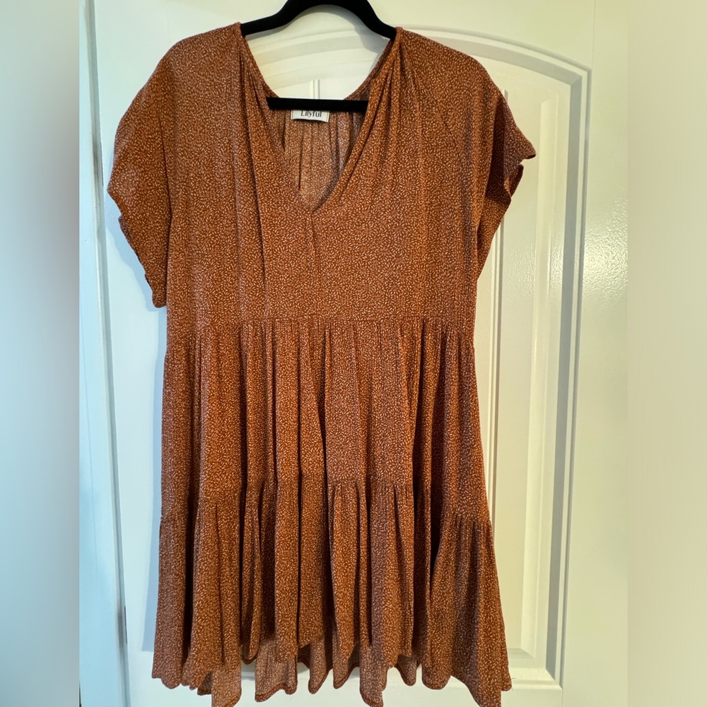 Lilyful rust orange babydoll dress